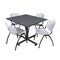 Kobe Kobe Square Table & Chair Set, Wood, Metal, Plastic Top, Grey TKB4848GY47GY - alternate 1
